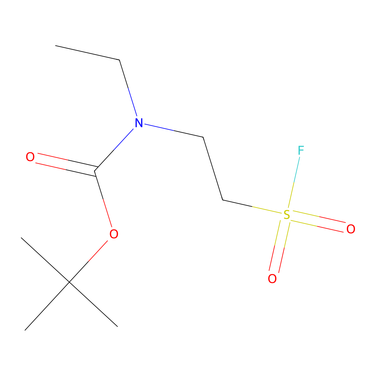 tert-butyl N-ethyl-N-(2-(fluorosulfonyl)ethyl)carbamate molecular structure, CAS 2167076-37-9