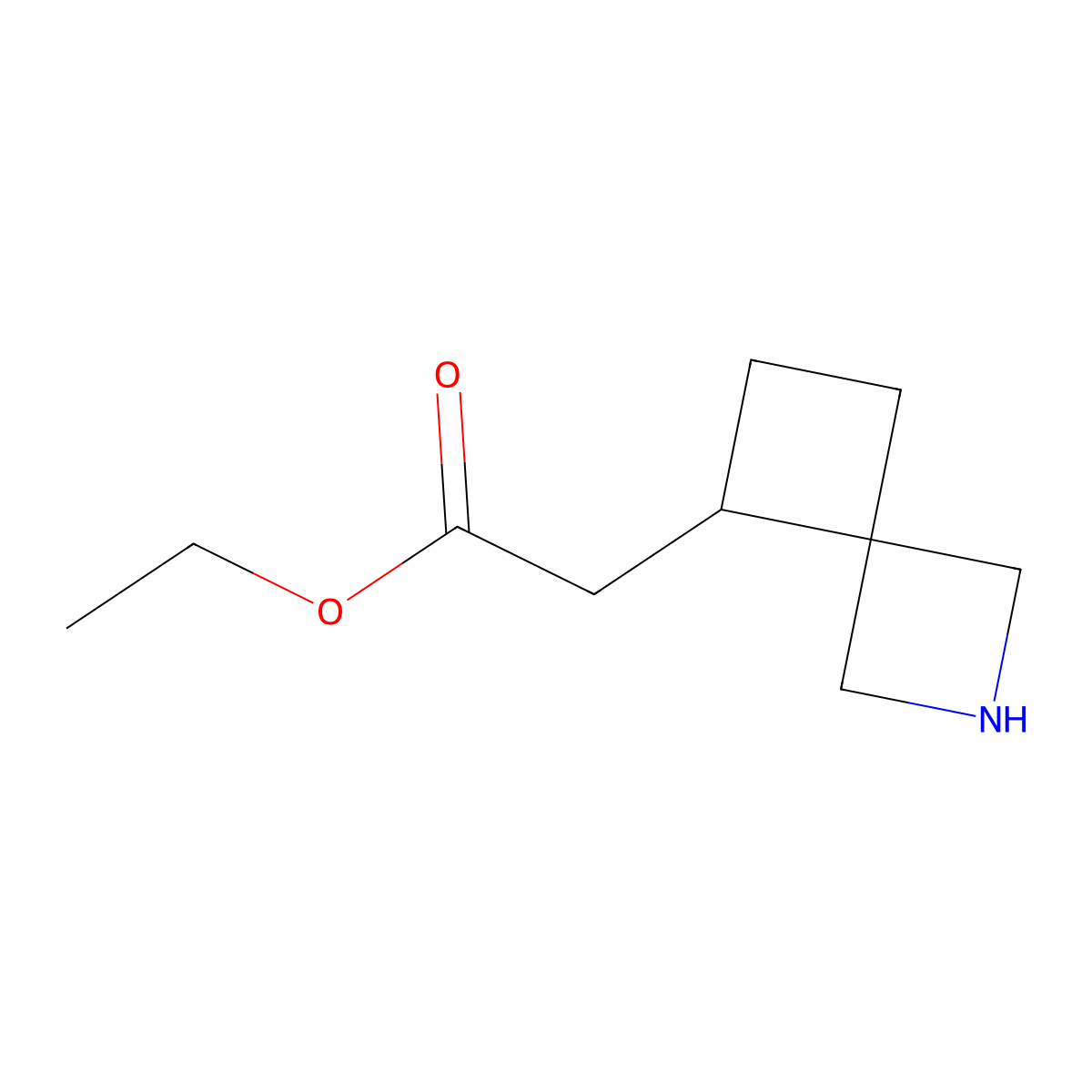 Ethyl 2-{2-azaspiro[3.3]heptan-5-yl}acetate molecular structure, CAS 2167078-95-5