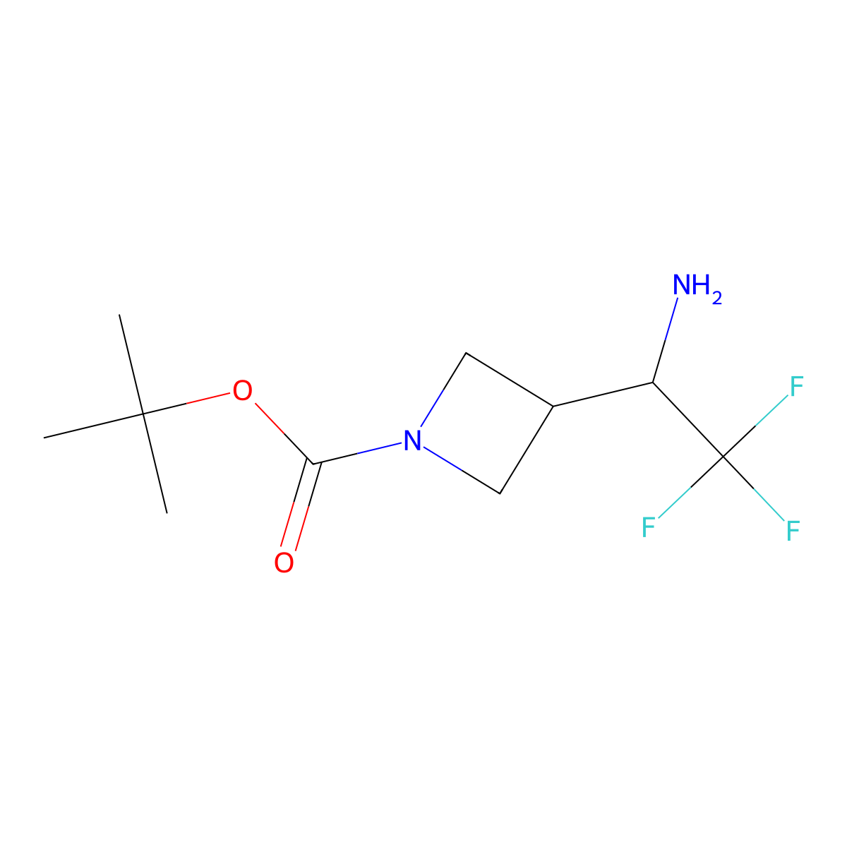 Tert-butyl 3-(1-amino-2,2,2-trifluoroethyl)azetidine-1-carboxylate molecular structure, CAS 2167084-96-8