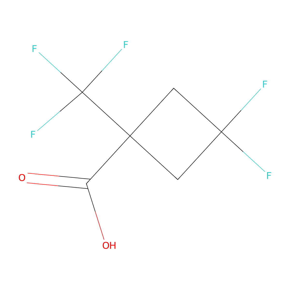 3,3-Difluoro-1-(trifluoromethyl)cyclobutane-1-carboxylic acid molecular structure, CAS 2167095-52-3