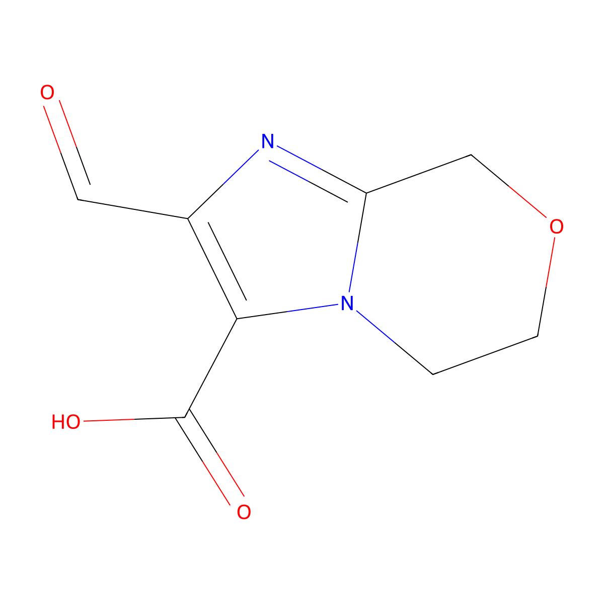 2-formyl-5H,6H,8H-imidazo[2,1-c][1,4]oxazine-3-carboxylic acid molecular structure, CAS 2167096-33-3