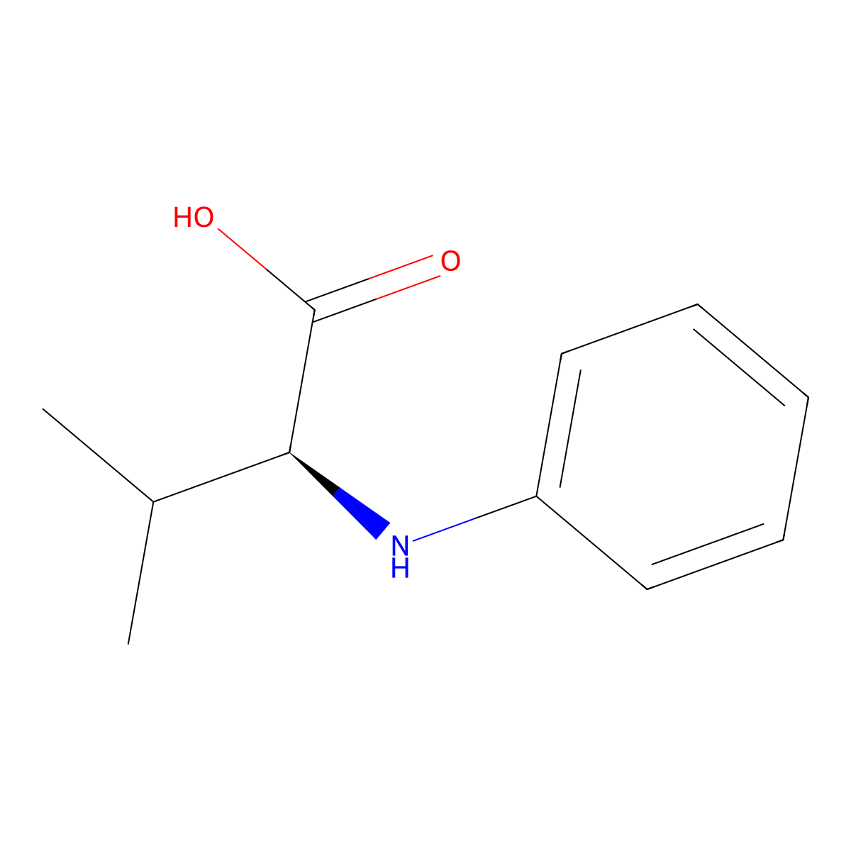 N-phenylvaline molecular structure, CAS 21671-21-6