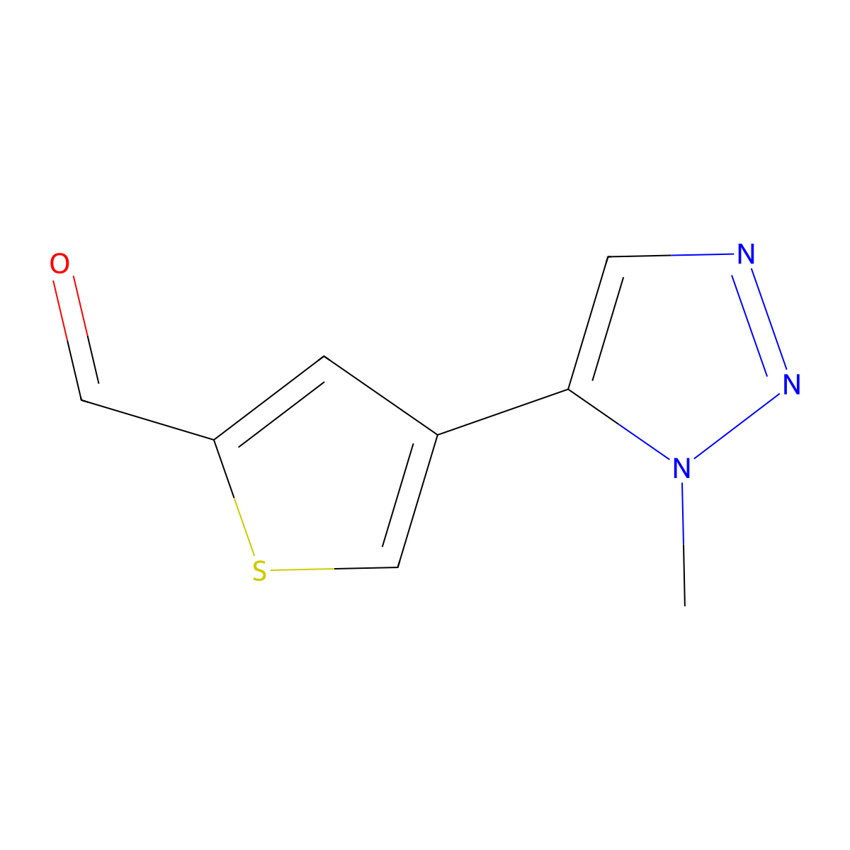 4-(1-methyl-1H-1,2,3-triazol-5-yl)thiophene-2-carbaldehyde molecular structure, CAS 2167105-66-8