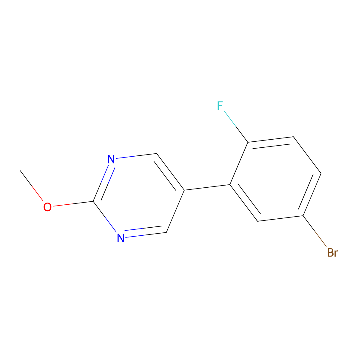 5-(5-Bromo-2-fluorophenyl)-2-methoxypyrimidine molecular structure, CAS 2167112-68-5