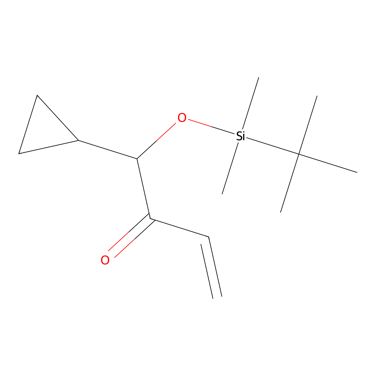 1-[(Tert-butyldimethylsilyl)oxy]-1-cyclopropylbut-3-en-2-one molecular structure, CAS 2167116-33-6