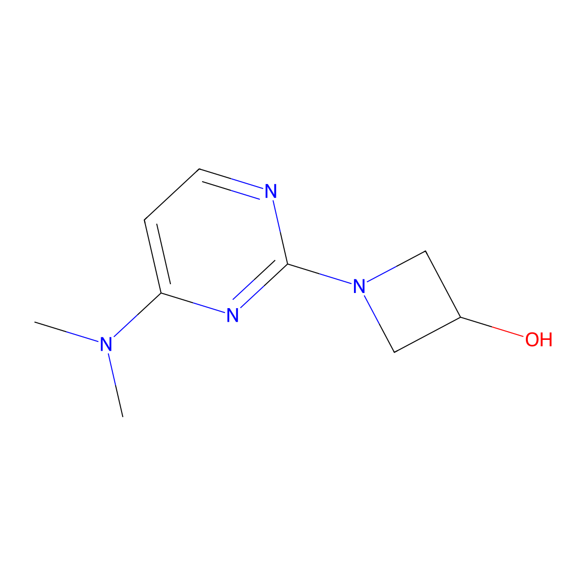 1-[4-(Dimethylamino)pyrimidin-2-yl]azetidin-3-ol molecular structure, CAS 2167118-57-0