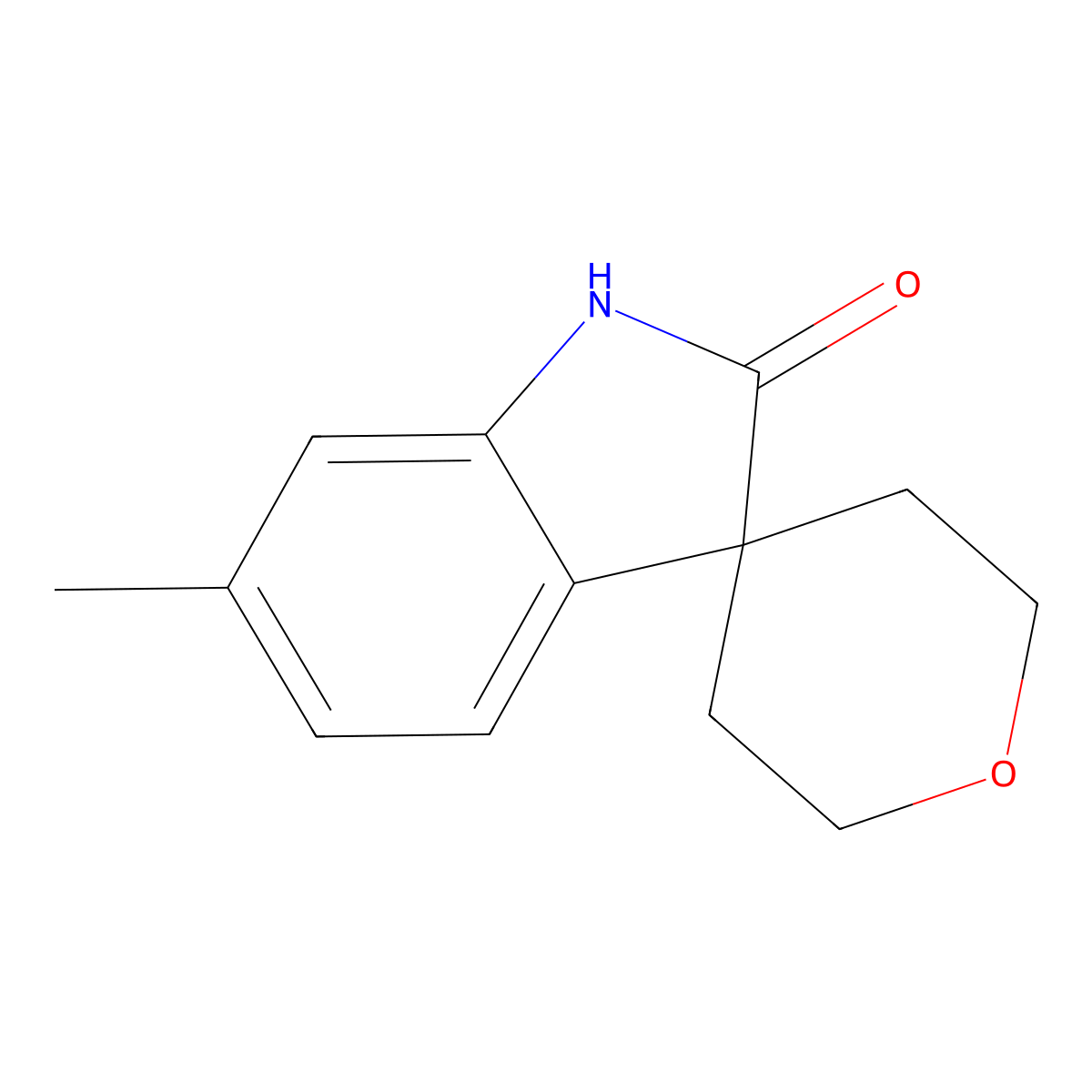 6-Methyl-1H-spiro[indole-3,4'-oxane]-2-one molecular structure, CAS 2167124-53-8