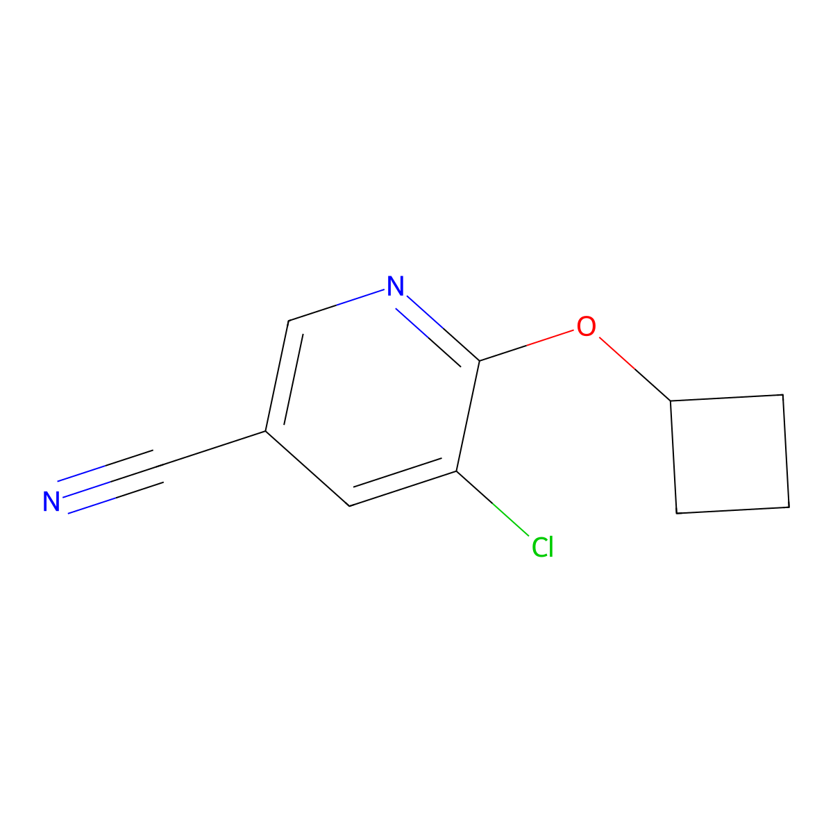 5-Chloro-6-cyclobutoxypyridine-3-carbonitrile molecular structure, CAS 2167127-40-2