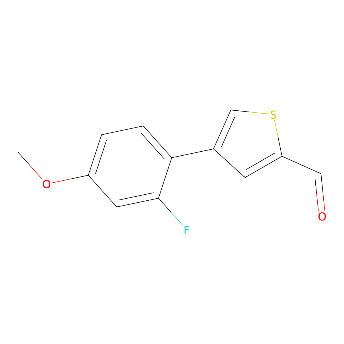 4-(2-Fluoro-4-methoxyphenyl)thiophene-2-carbaldehyde molecular structure, CAS 2167128-22-3