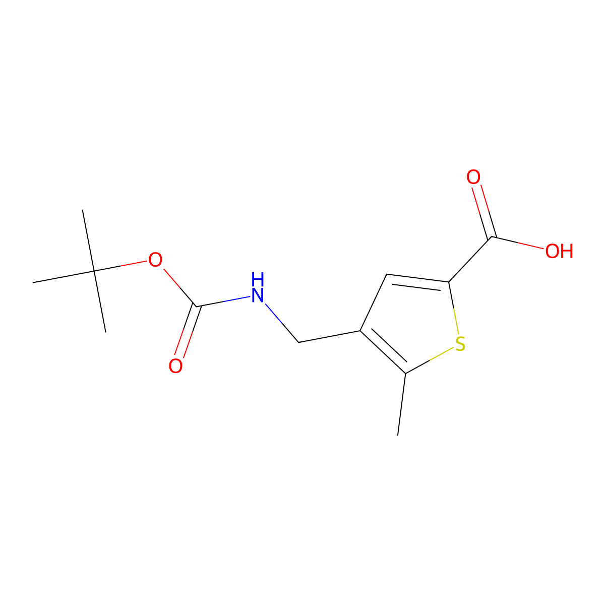 4-({[(Tert-butoxy)carbonyl]amino}methyl)-5-methylthiophene-2-carboxylic acid molecular structure, CAS 2167131-84-0