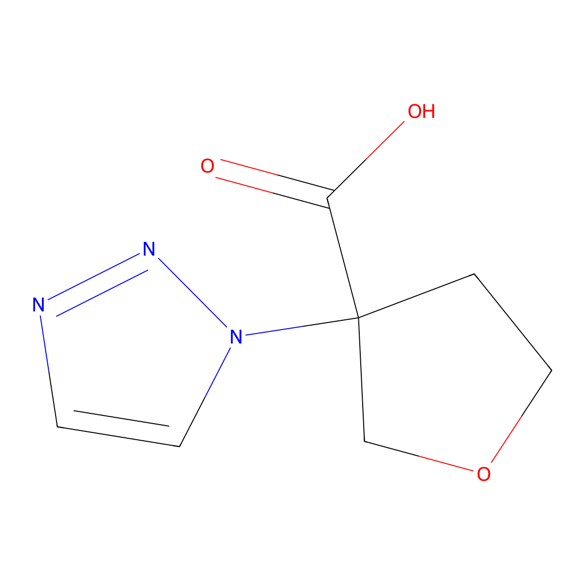 3-(1H-1,2,3-triazol-1-yl)oxolane-3-carboxylicacid molecular structure, CAS 2167134-12-3
