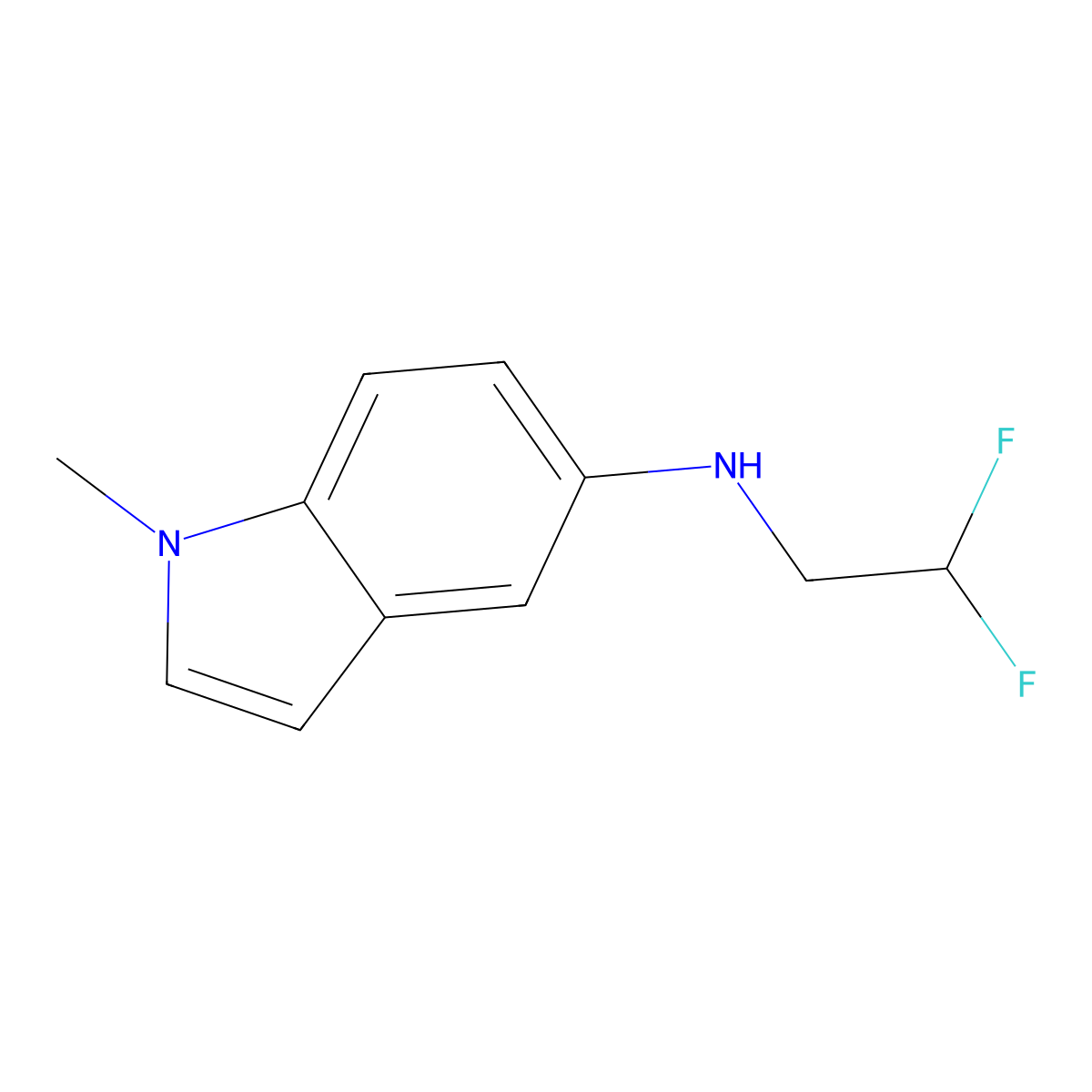 N-(2,2-difluoroethyl)-1-methyl-1H-indol-5-amine molecular structure, CAS 2167136-29-8