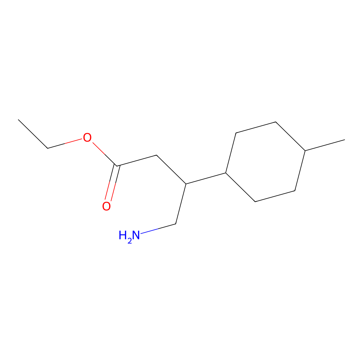 Ethyl 4-amino-3-(4-methylcyclohexyl)butanoate molecular structure, CAS 2167136-54-9