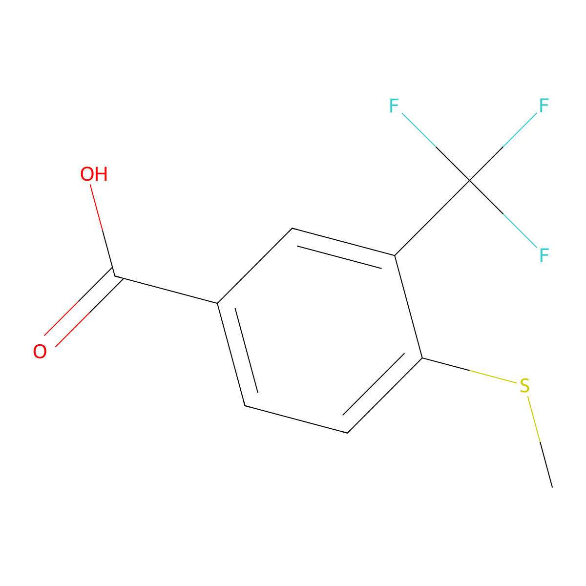 4-(Methylthio)-3-(trifluoromethyl)benzoic acid molecular structure, CAS 2167138-29-4