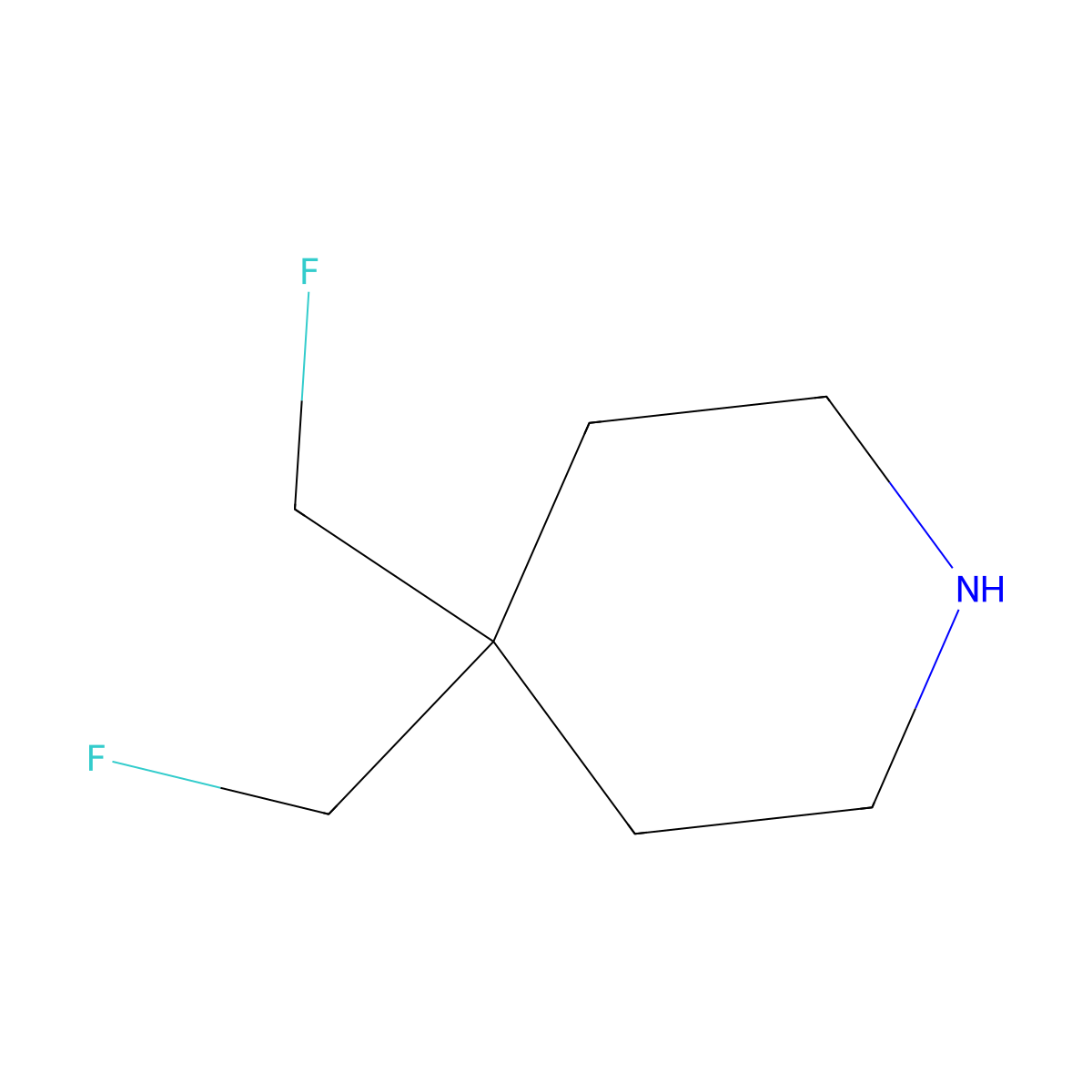 4,4-Bis(fluoromethyl)piperidine molecular structure, CAS 2167140-34-1