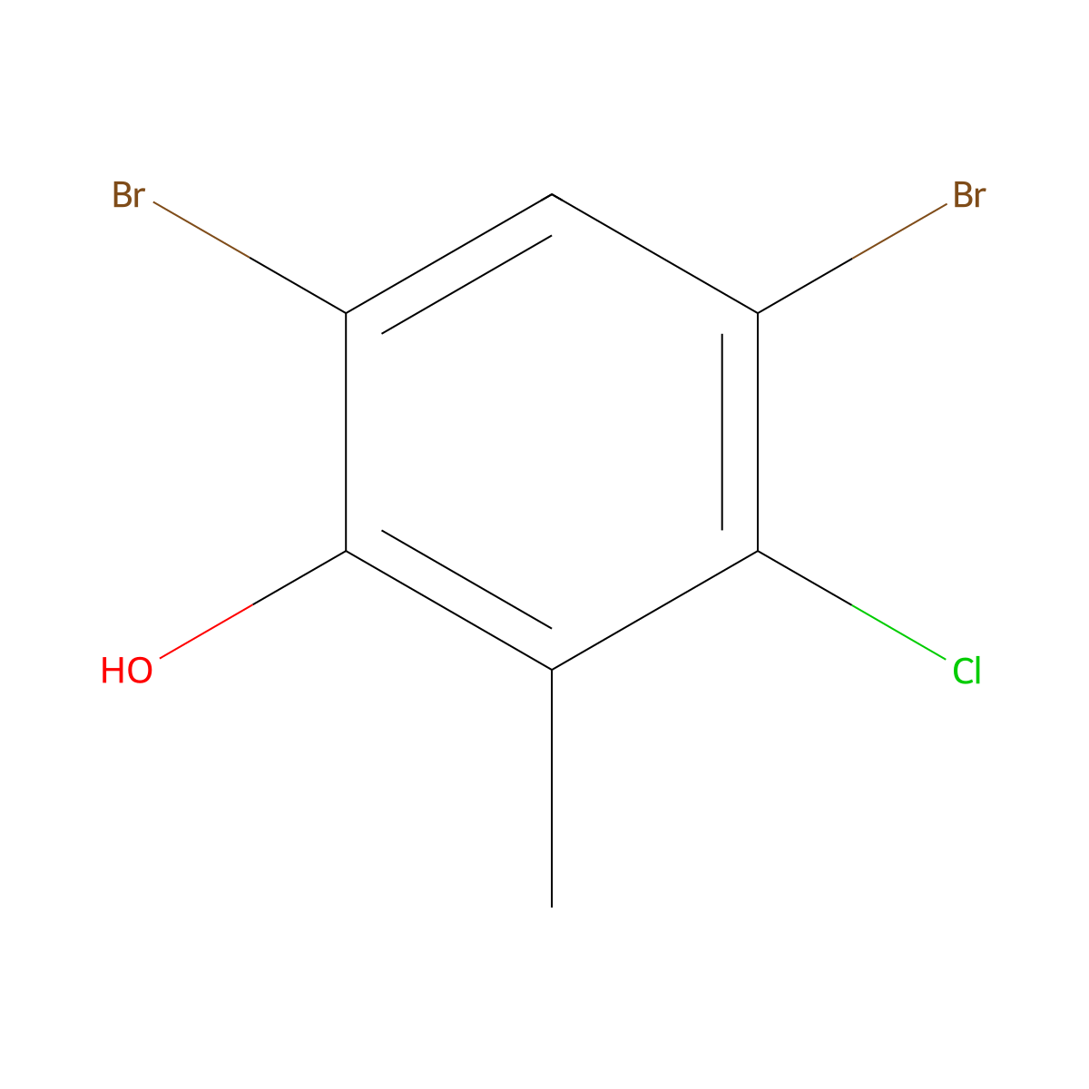 4,6-Dibromo-3-chloro-2-methylphenol molecular structure, CAS 2167148-36-7