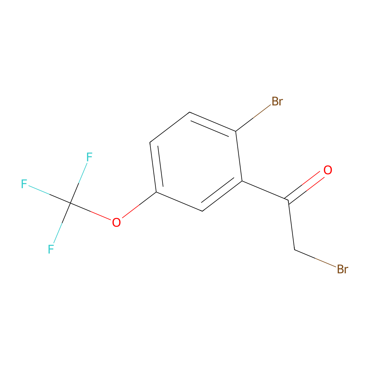 2-Bromo-1-(2-bromo-5-(trifluoromethoxy)phenyl)ethan-1-one molecular structure, CAS 2167152-82-9