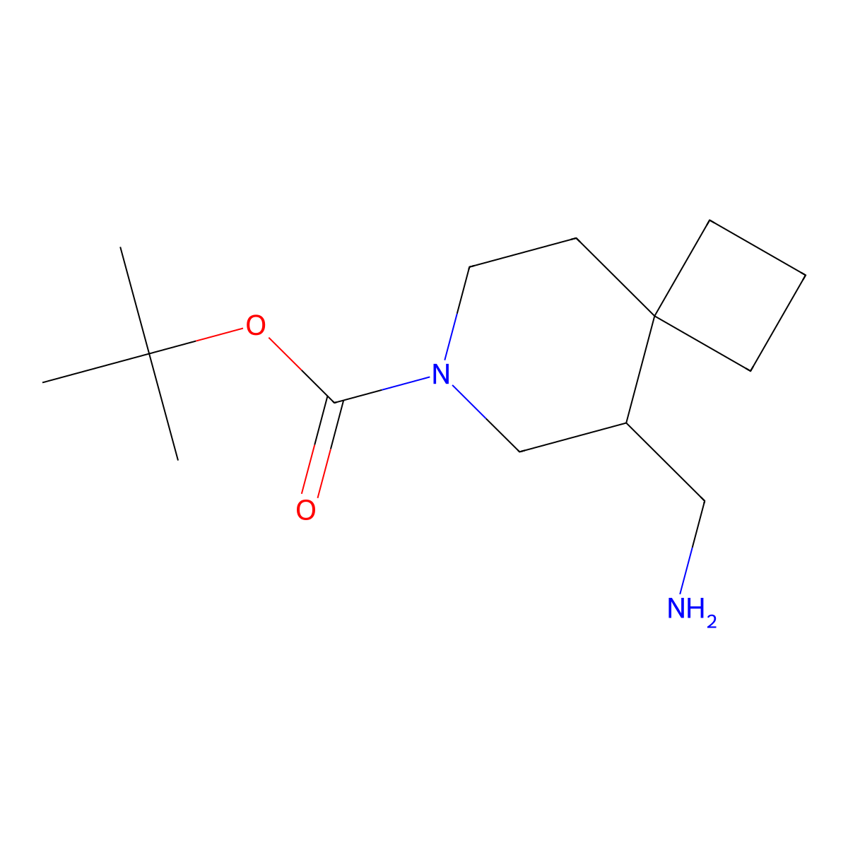 tert-Butyl 5-(aminomethyl)-7-azaspiro[3.5]nonane-7-carboxylate molecular structure, CAS 2167155-65-7