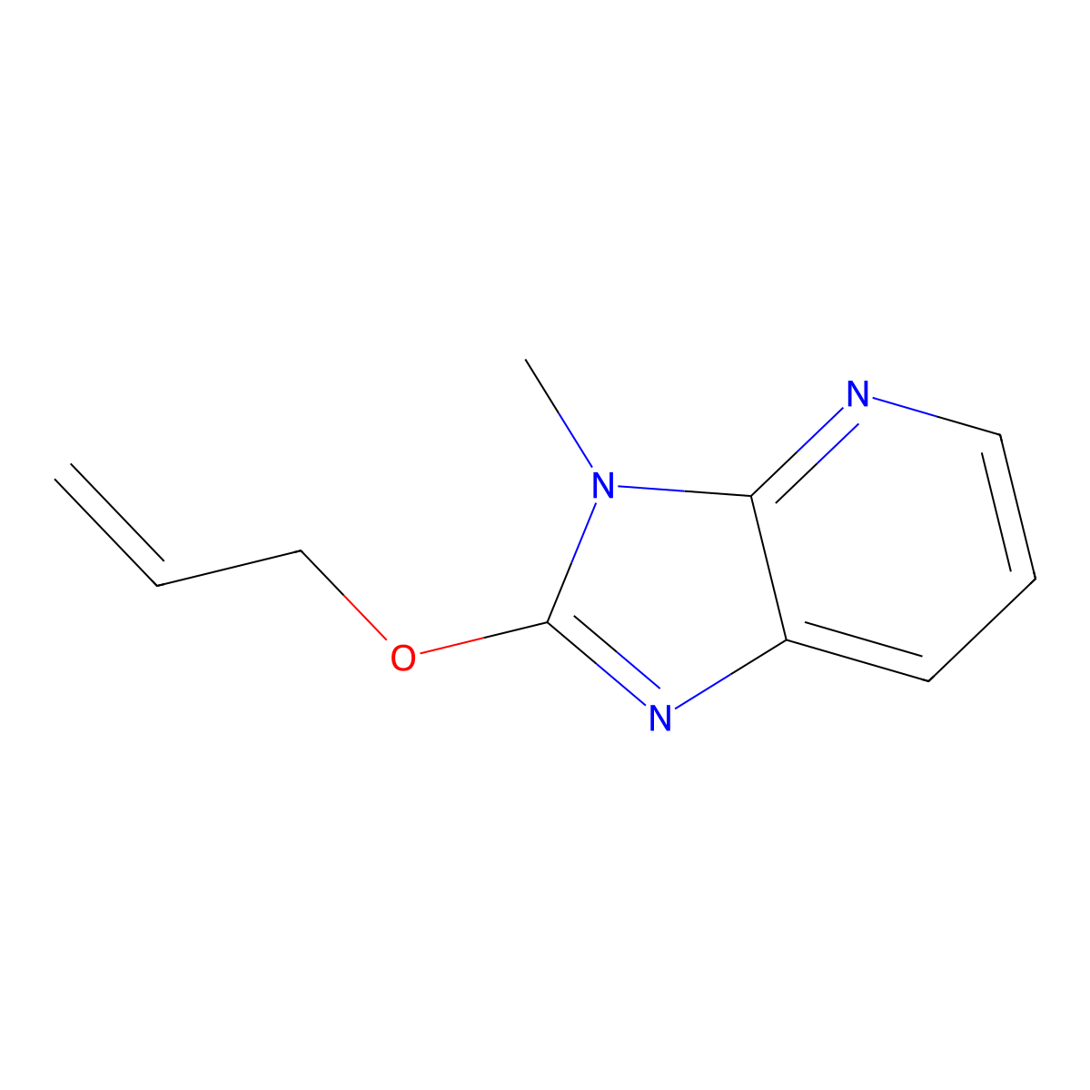 3-methyl-2-(prop-2-en-1-yloxy)-3H-imidazo[4,5-b]pyridine molecular structure, CAS 2167162-38-9