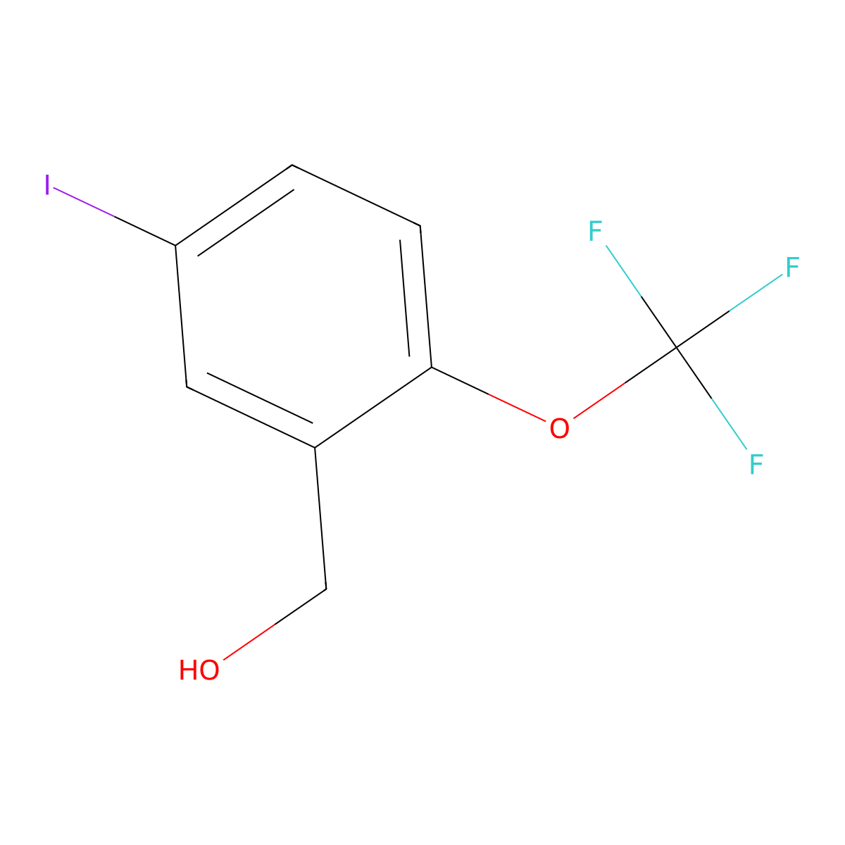 (5-Iodo-2-(trifluoromethoxy)phenyl)methanol molecular structure, CAS 2167163-96-2