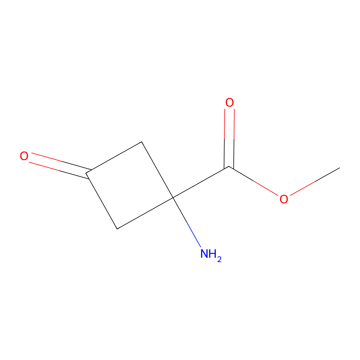 Methyl 1-amino-3-oxocyclobutane-1-carboxylate molecular structure, CAS 2167165-97-9