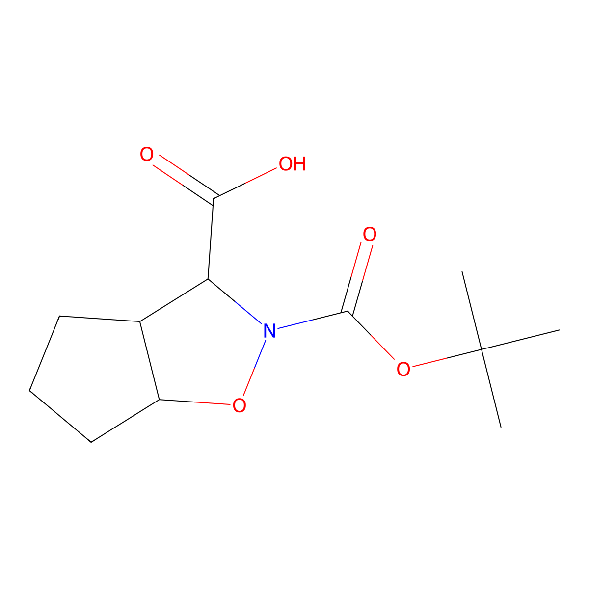 2-[(tert-butoxy)carbonyl]-hexahydro-2H-cyclopenta[d][1,2]oxazole-3-carboxylic acid molecular structure, CAS 2167167-92-0