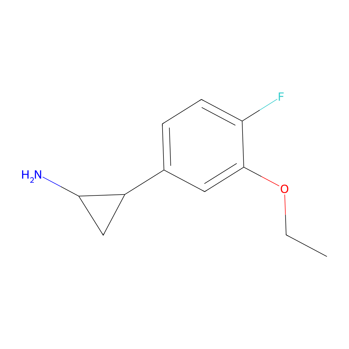 2-(3-Ethoxy-4-fluorophenyl)cyclopropan-1-amine molecular structure, CAS 2167168-30-9