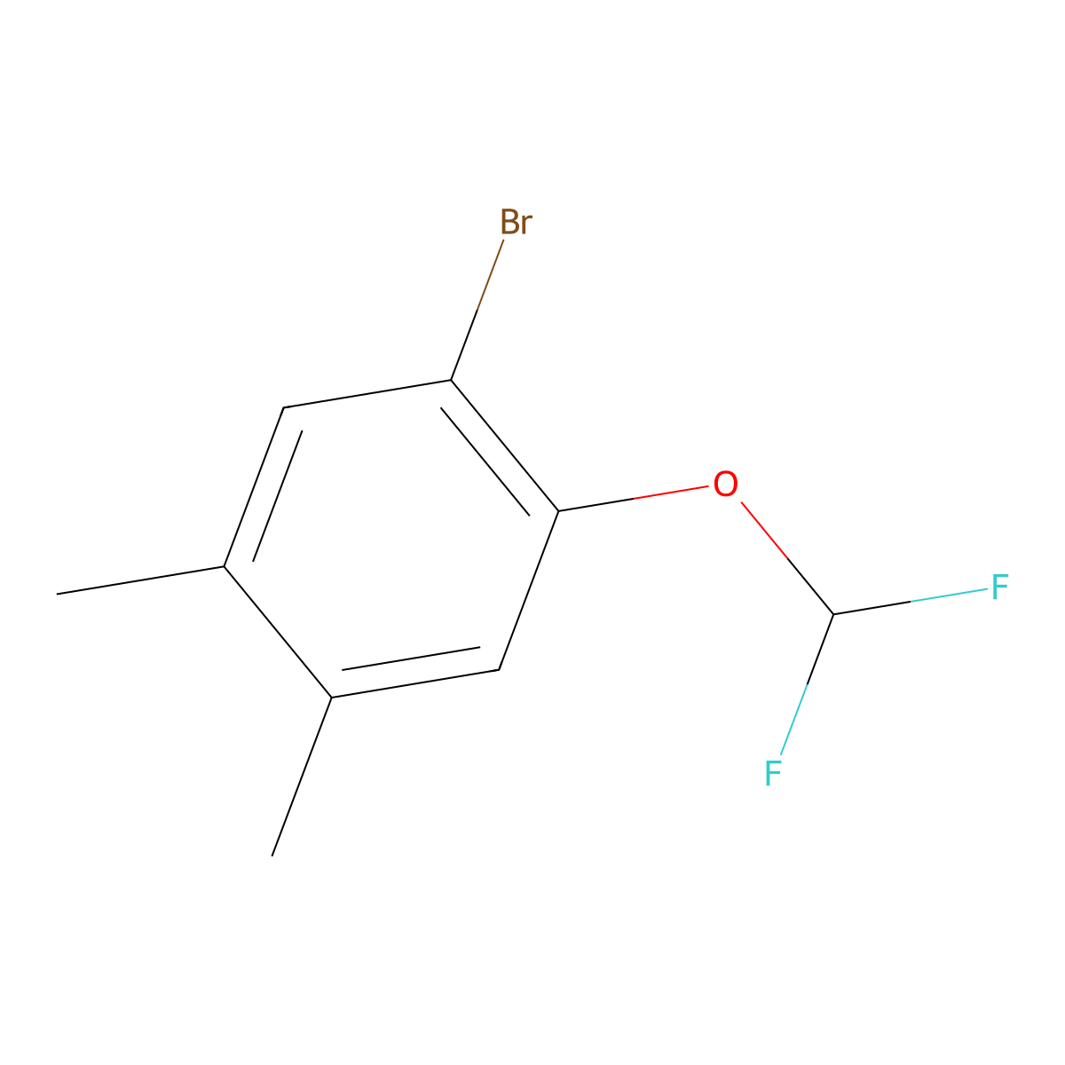 1-Bromo-2-(difluoromethoxy)-4,5-dimethylbenZene molecular structure, CAS 2167175-46-2