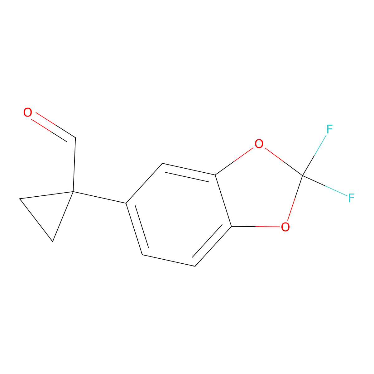1-(2,2-Difluoro-2H-1,3-benzodioxol-5-yl)cyclopropane-1-carbaldehyde molecular structure, CAS 2167178-27-8