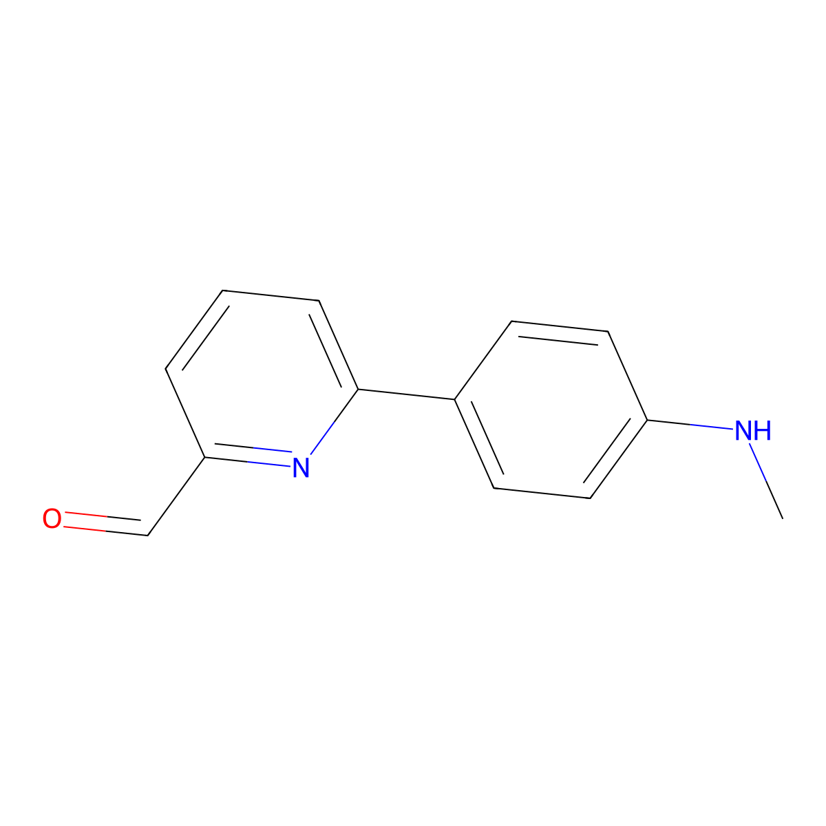 6-(4-(Methylamino)phenyl)picolinaldehyde molecular structure, CAS 2167183-32-4