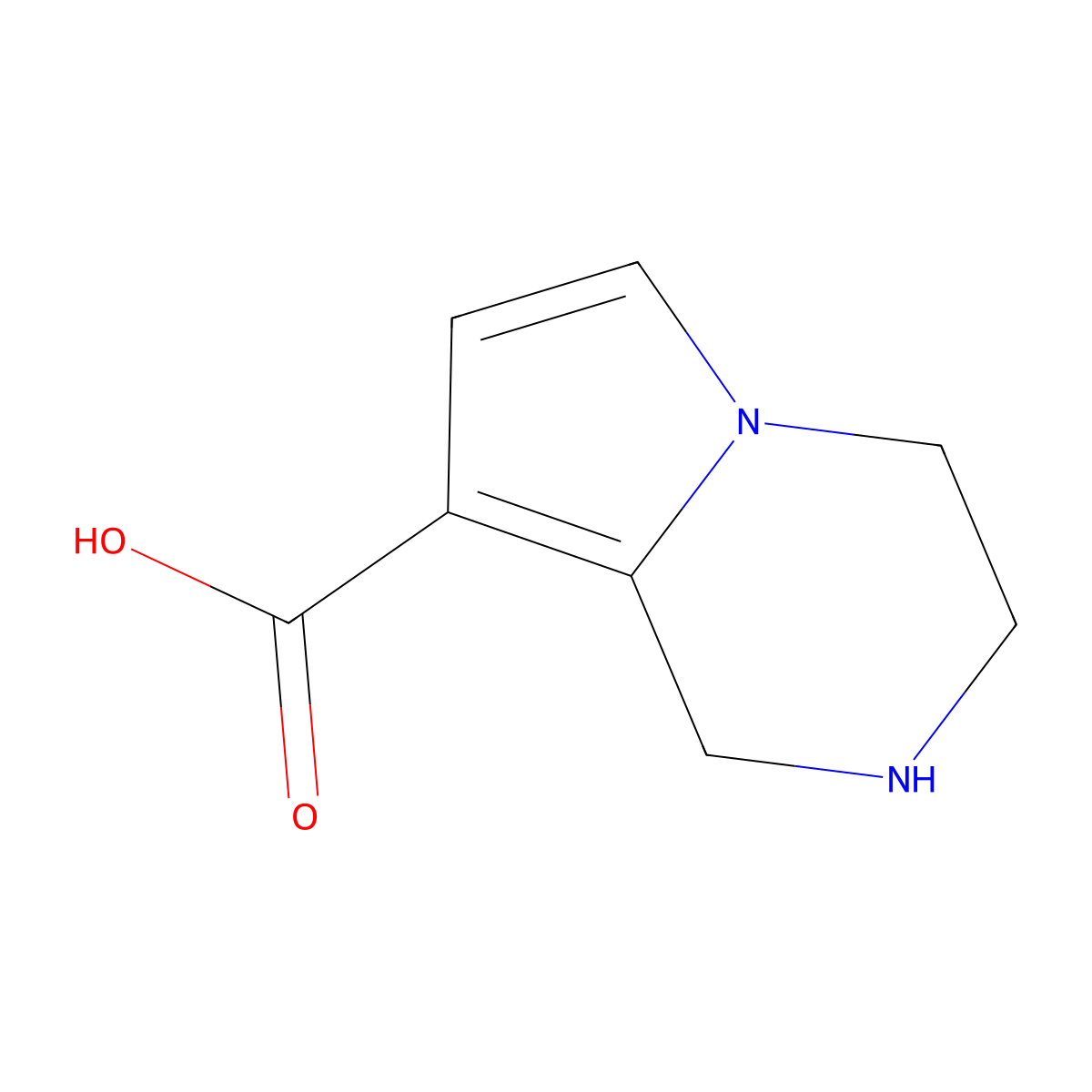 1H,2H,3H,4H-pyrrolo[1,2-a]pyrazine-8-carboxylic acid molecular structure, CAS 2167185-78-4