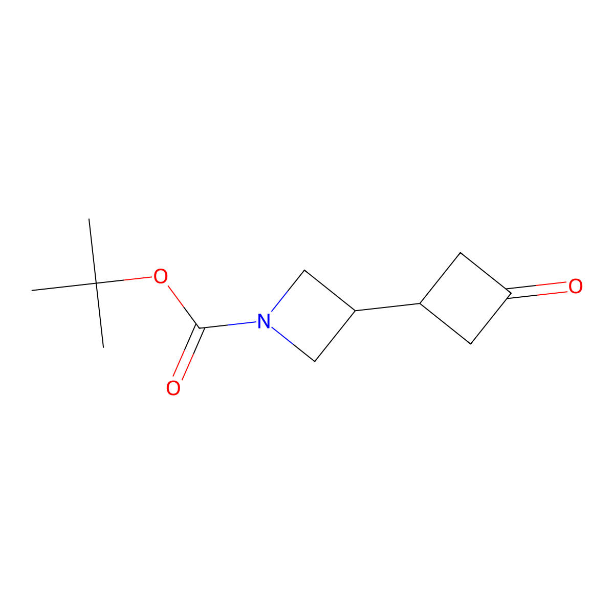 Tert-butyl 3-(3-oxocyclobutyl)azetidine-1-carboxylate molecular structure, CAS 2167190-21-6