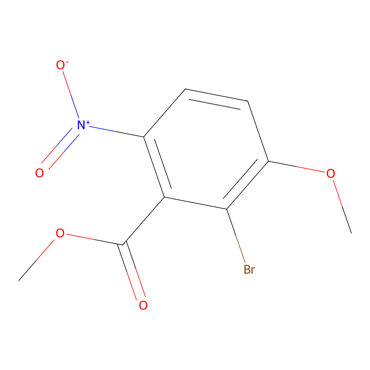 Methyl 2-bromo-3-methoxy-6-nitrobenzoate molecular structure, CAS 2167194-48-9