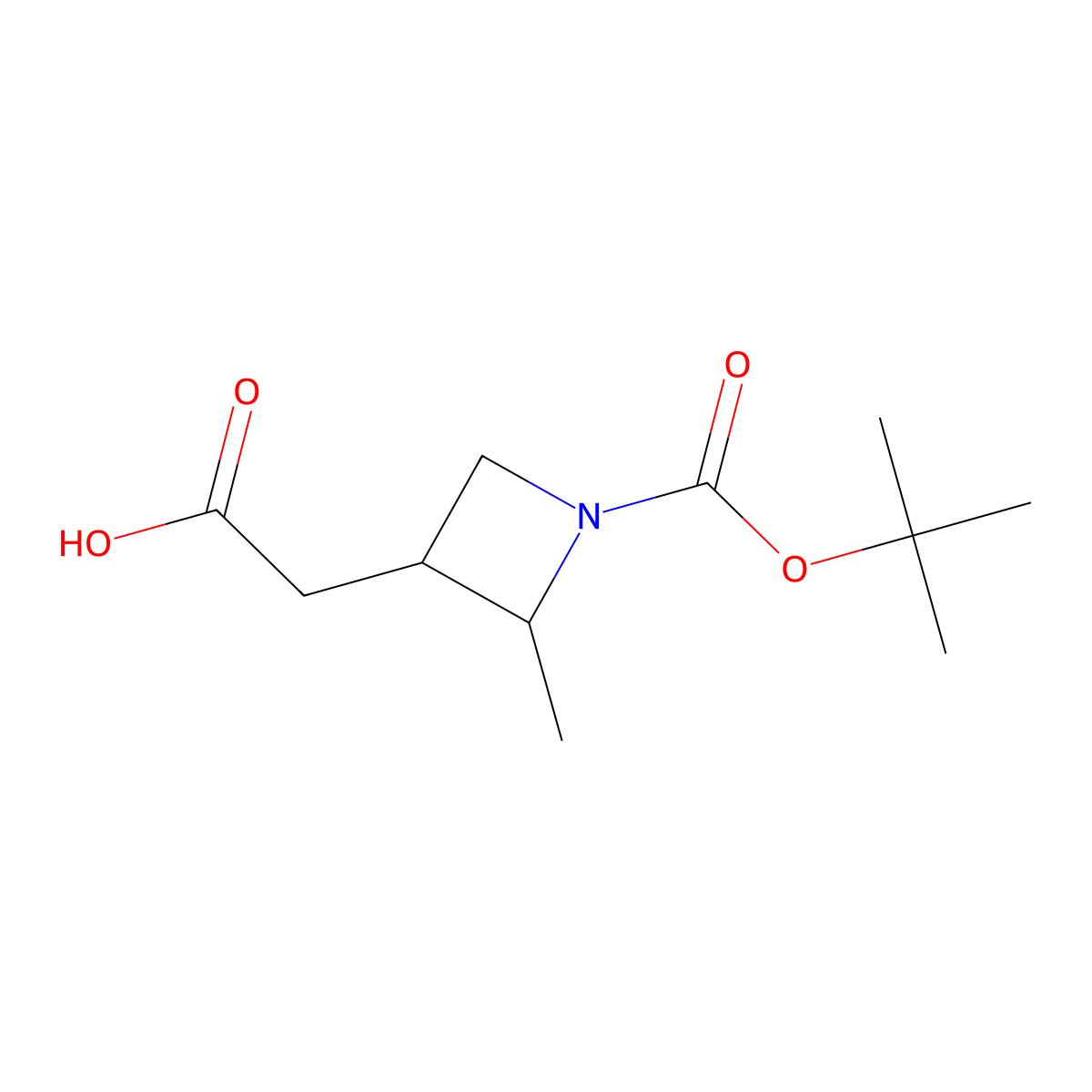 2-{1-[(Tert-butoxy)carbonyl]-2-methylazetidin-3-yl}acetic acid molecular structure, CAS 2167195-25-5