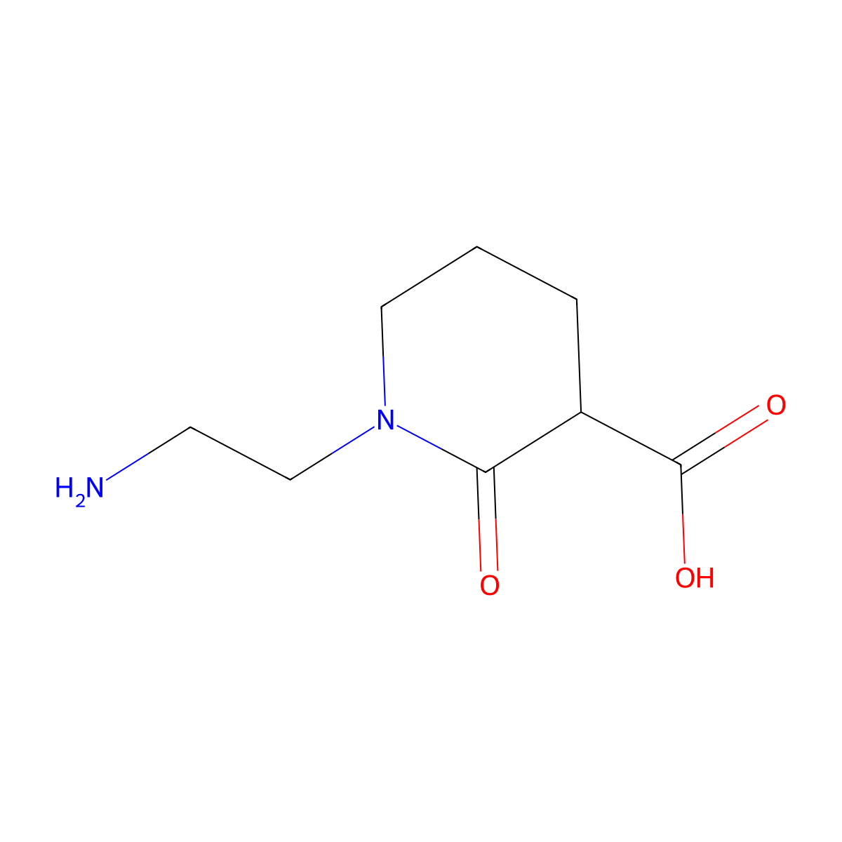 1-(2-Aminoethyl)-2-oxopiperidine-3-carboxylic acid molecular structure, CAS 2167195-52-8