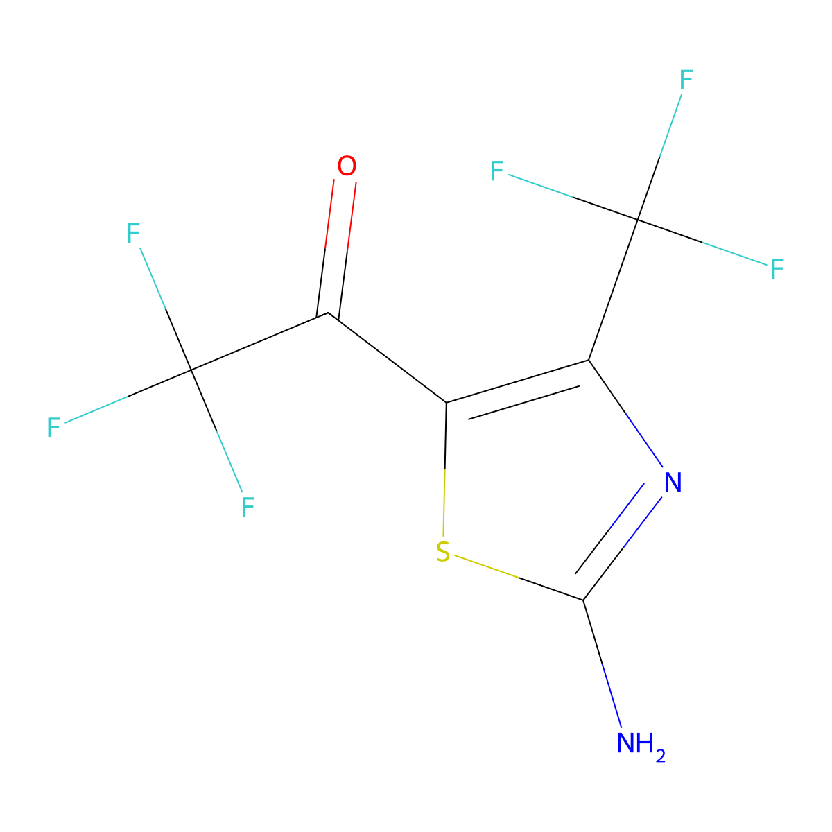 1-[2-Amino-4-(trifluoromethyl)-1,3-thiazol-5-yl]-2,2,2-trifluoroethan-1-one molecular structure, CAS 2167205-34-5