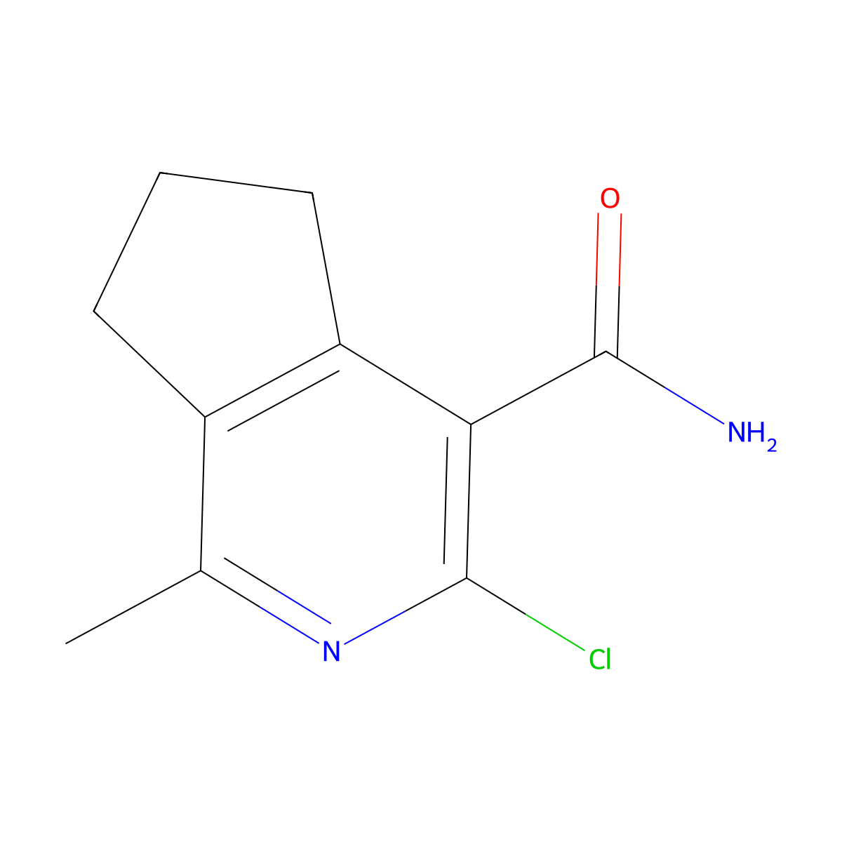 3-chloro-1-methyl-5H,6H,7H-cyclopenta[c]pyridine-4-carboxamide molecular structure, CAS 2167205-35-6
