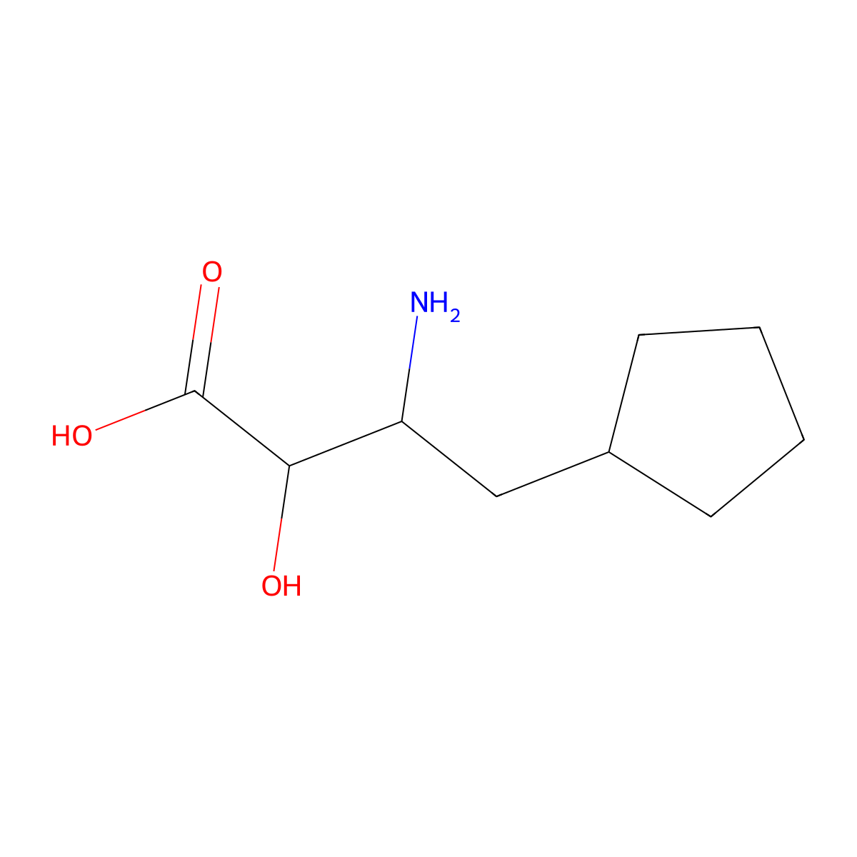 3-Amino-4-cyclopentyl-2-hydroxybutanoic acid molecular structure, CAS 2167209-62-1