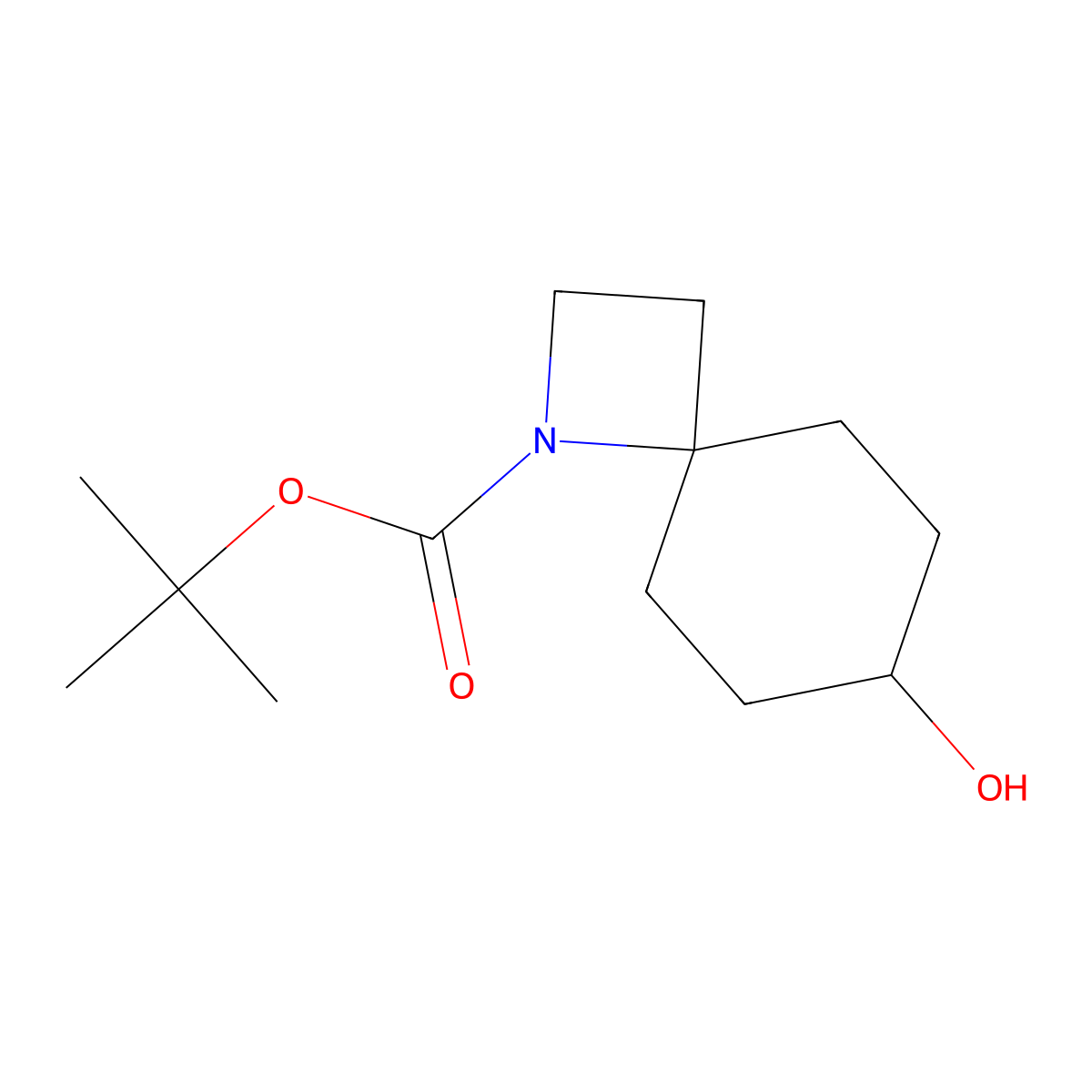 Tert-butyl 7-hydroxy-1-azaspiro(3.5)nonane-1-carboxylate molecular structure, CAS 2167211-34-7