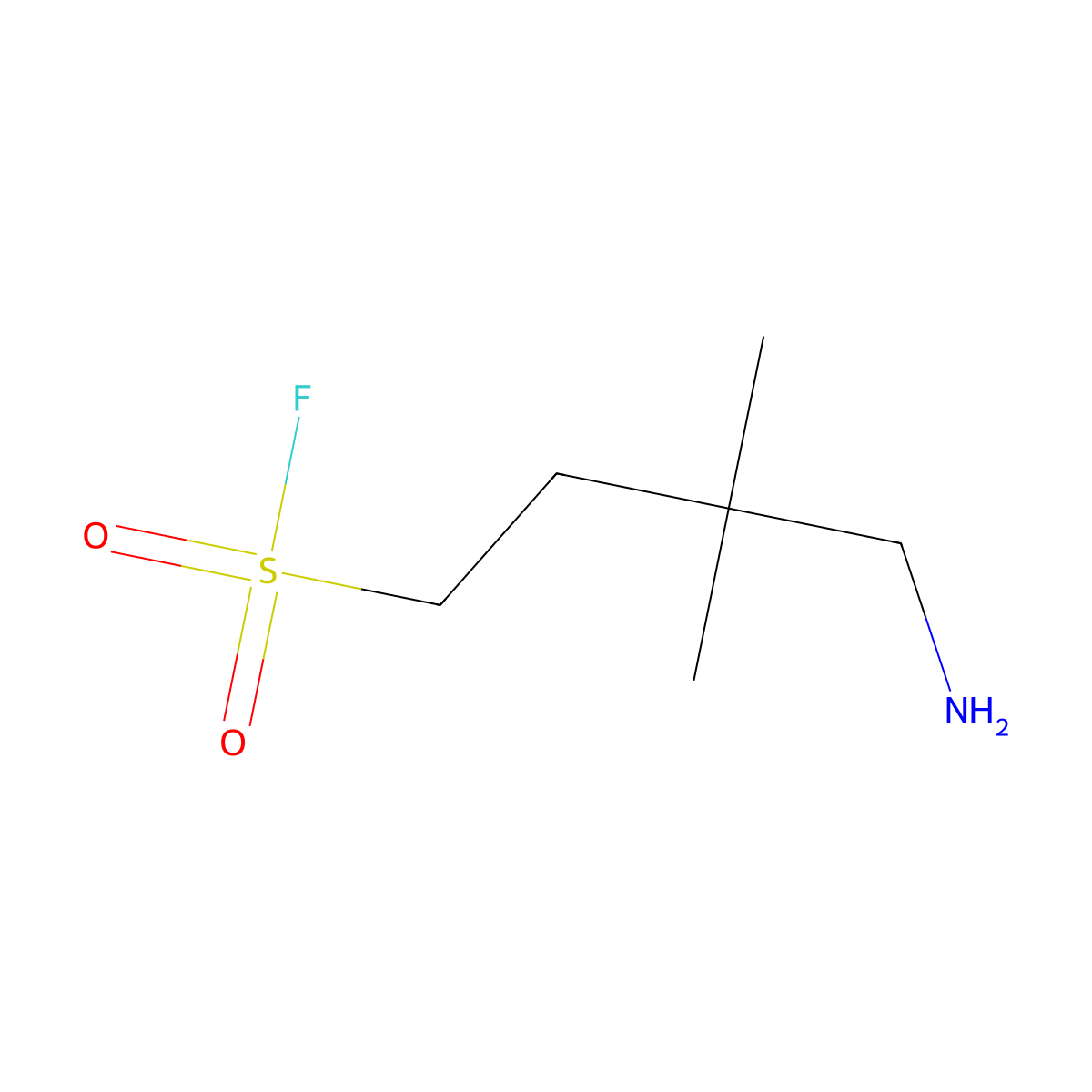 4-Amino-3,3-dimethylbutane-1-sulfonyl fluoride molecular structure, CAS 2167217-06-1