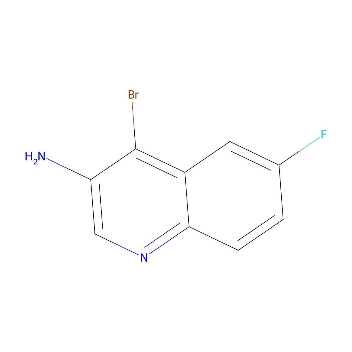 4-Bromo-6-fluoroquinolin-3-amine molecular structure, CAS 2167224-92-0