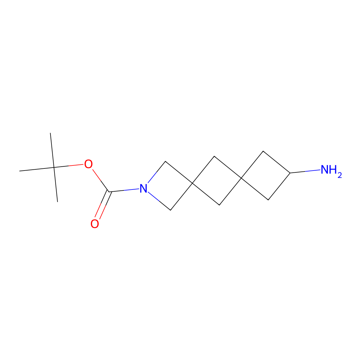 Tert-butyl 8-amino-2-azadispiro[3.1.3^{6}.1^{4}]decane-2-carboxylate molecular structure, CAS 2167233-72-7