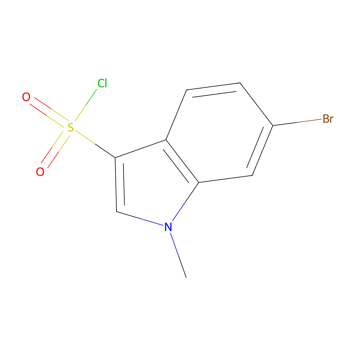 6-bromo-1-methyl-1H-indole-3-sulfonylchloride molecular structure, CAS 2167240-03-9