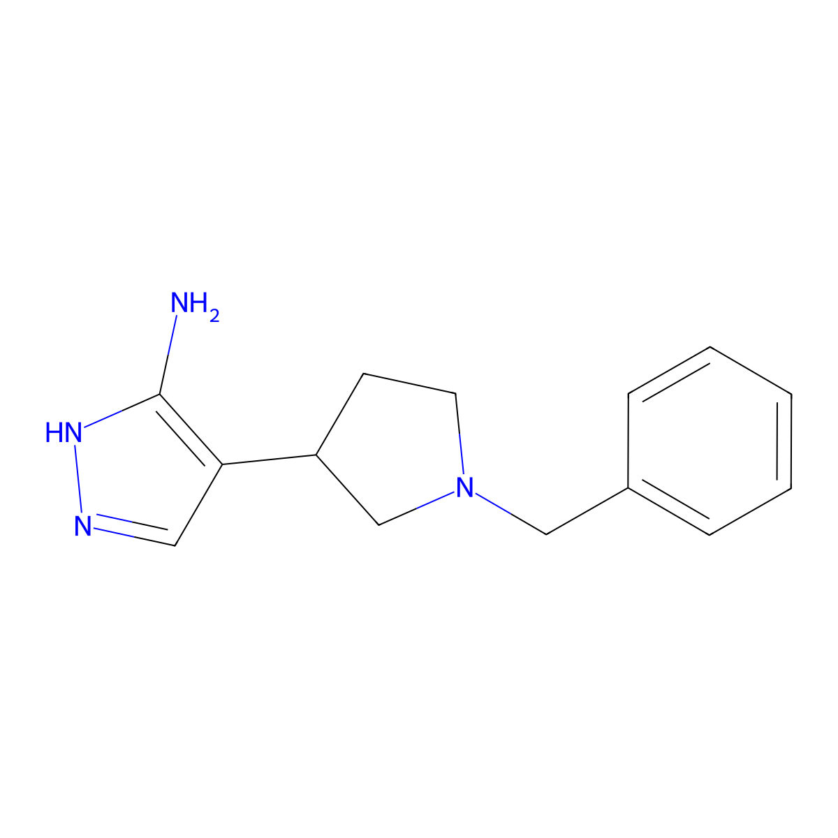 4-(1-benzylpyrrolidin-3-yl)-1H-pyrazol-5-amine molecular structure, CAS 2167241-99-6