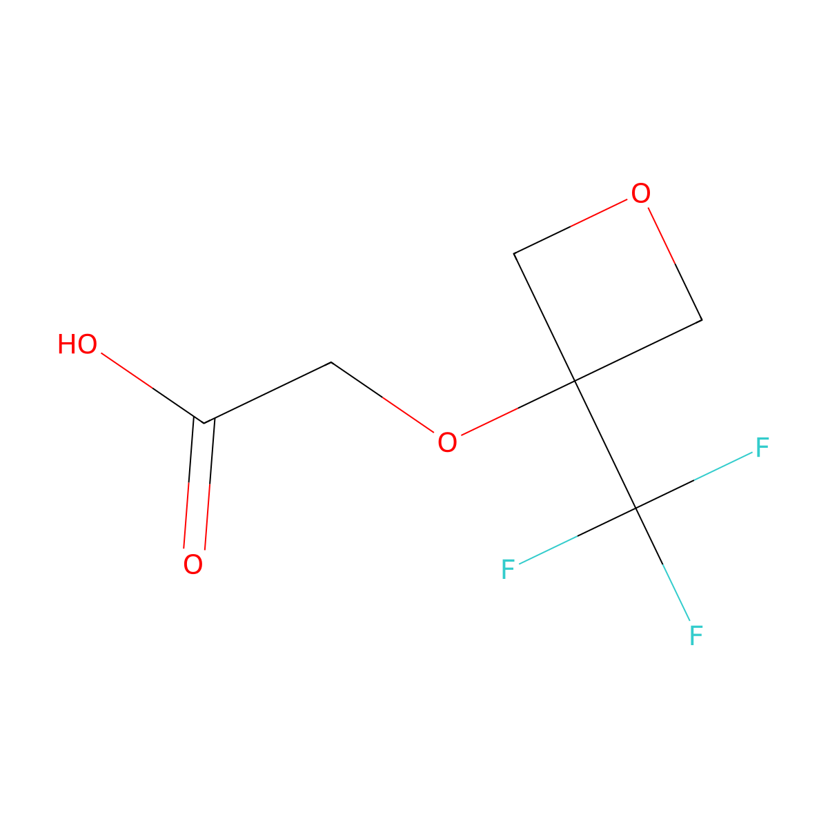 2-{[3-(Trifluoromethyl)oxetan-3-yl]oxy}acetic acid molecular structure, CAS 2167257-58-9