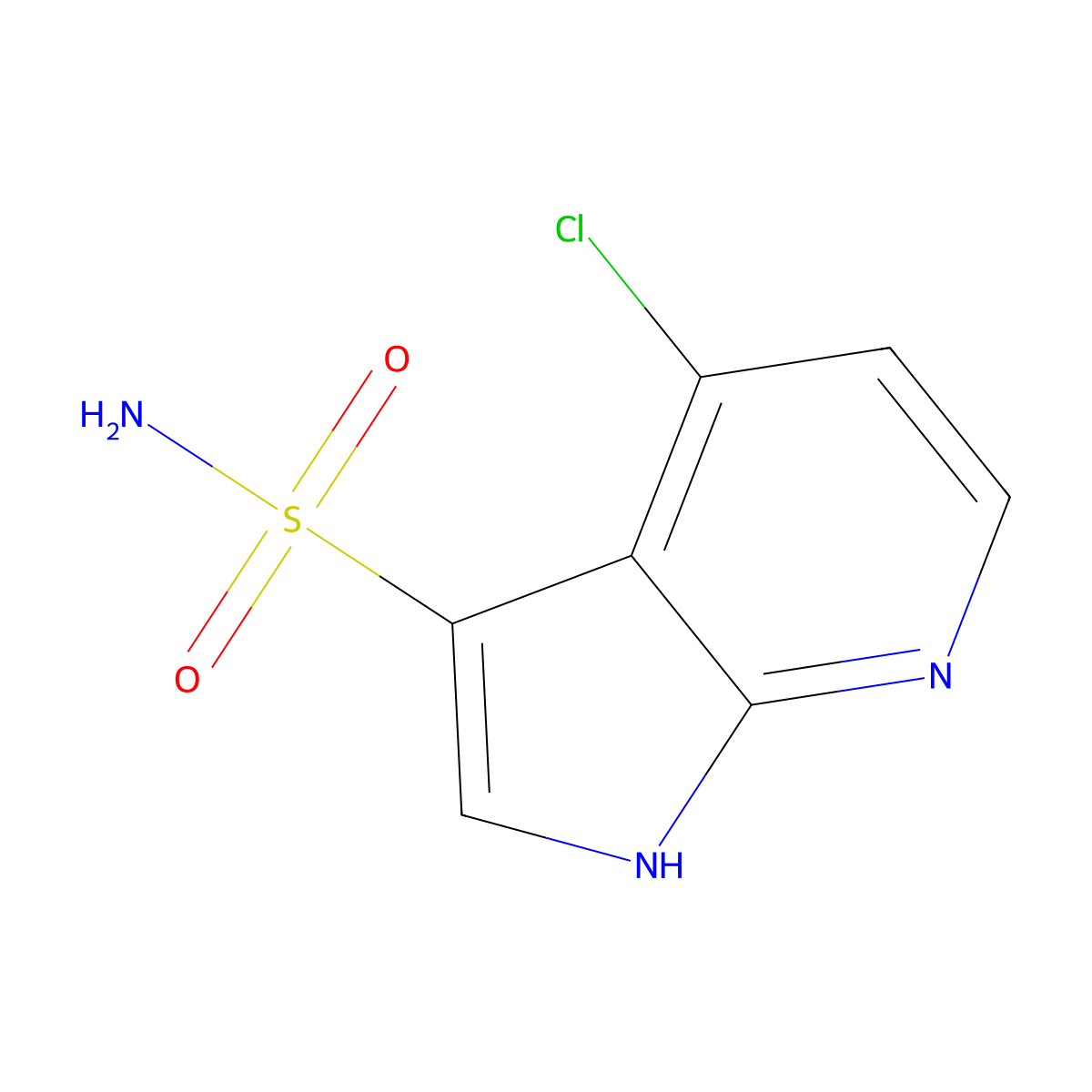 4-chloro-1H-pyrrolo[2,3-b]pyridine-3-sulfonamide molecular structure, CAS 2167258-88-8