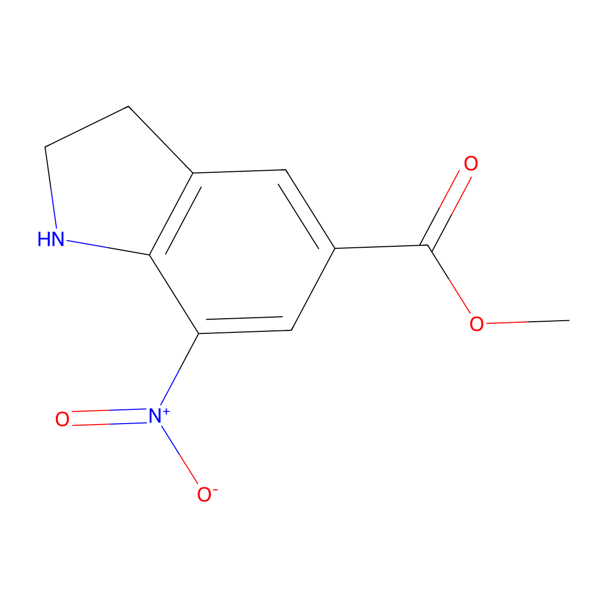 Methyl 7-nitroindoline-5-carboxylate molecular structure, CAS 2167266-06-8