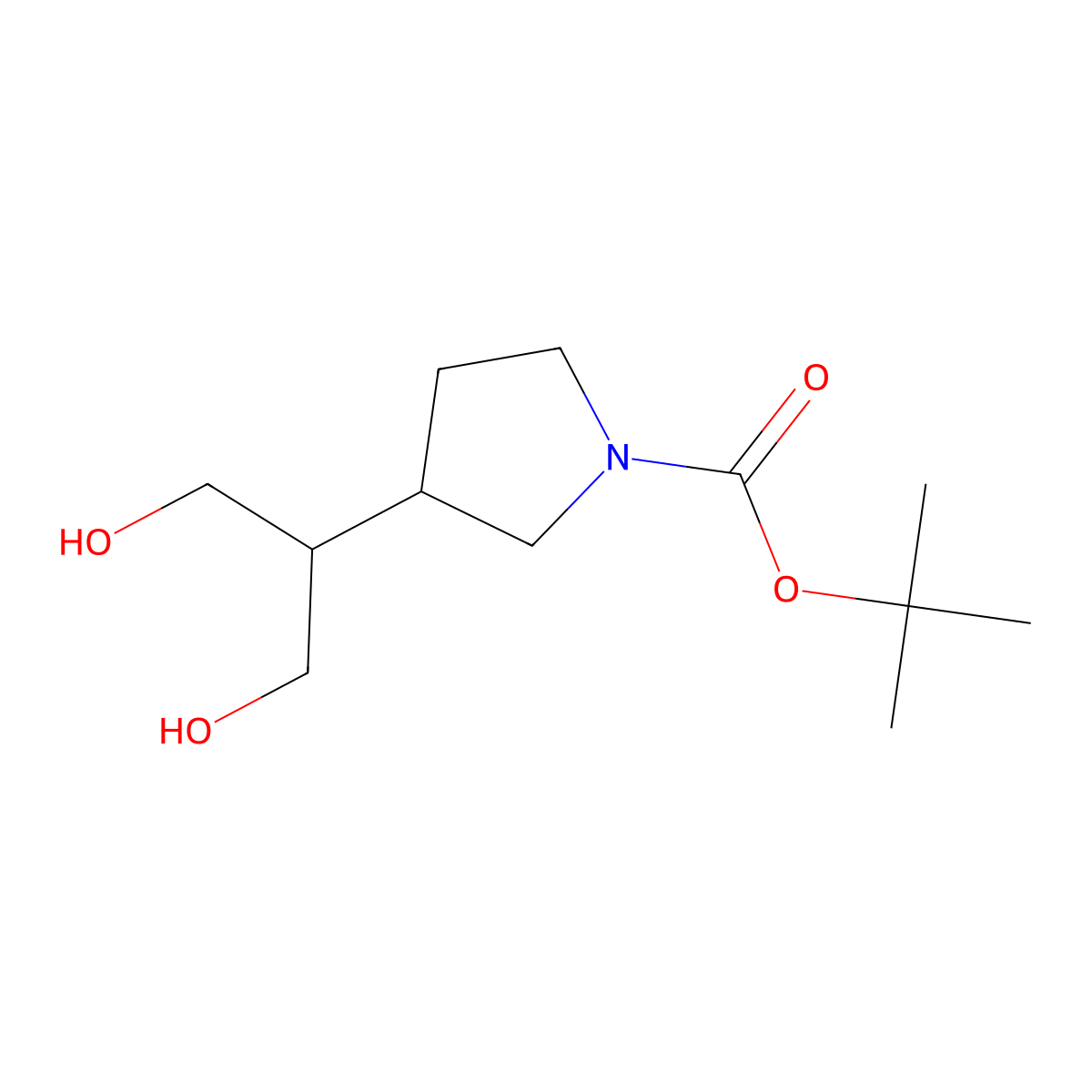 2-(1-Boc-3-pyrrolidinyl)propane-1,3-diol molecular structure, CAS 2167282-78-0