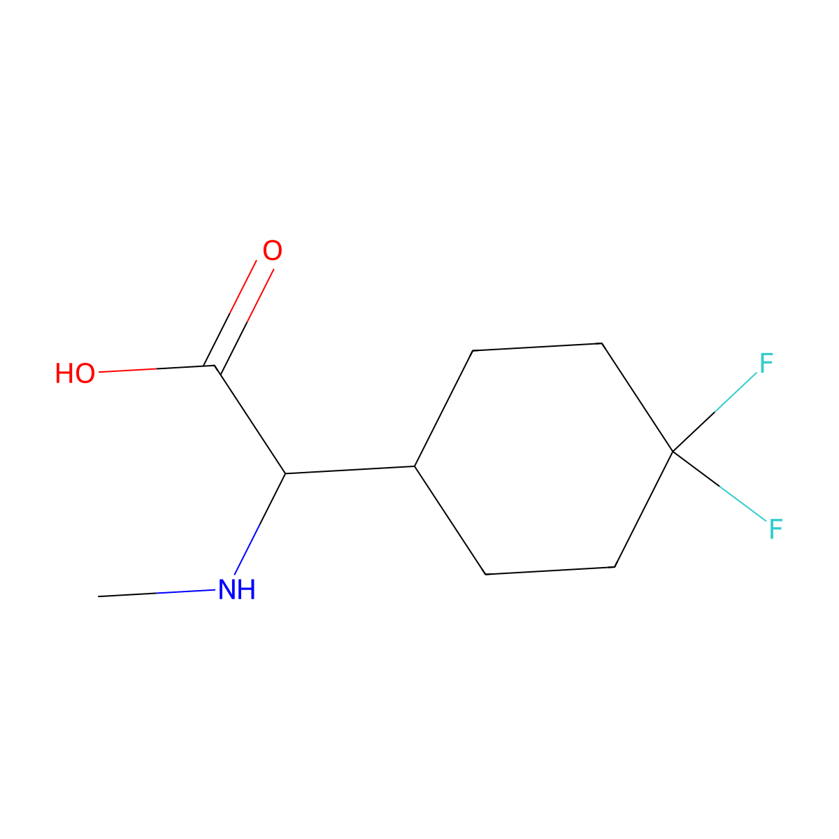 2-(4,4-Difluorocyclohexyl)-2-(methylamino)acetic acid molecular structure, CAS 2167282-93-9