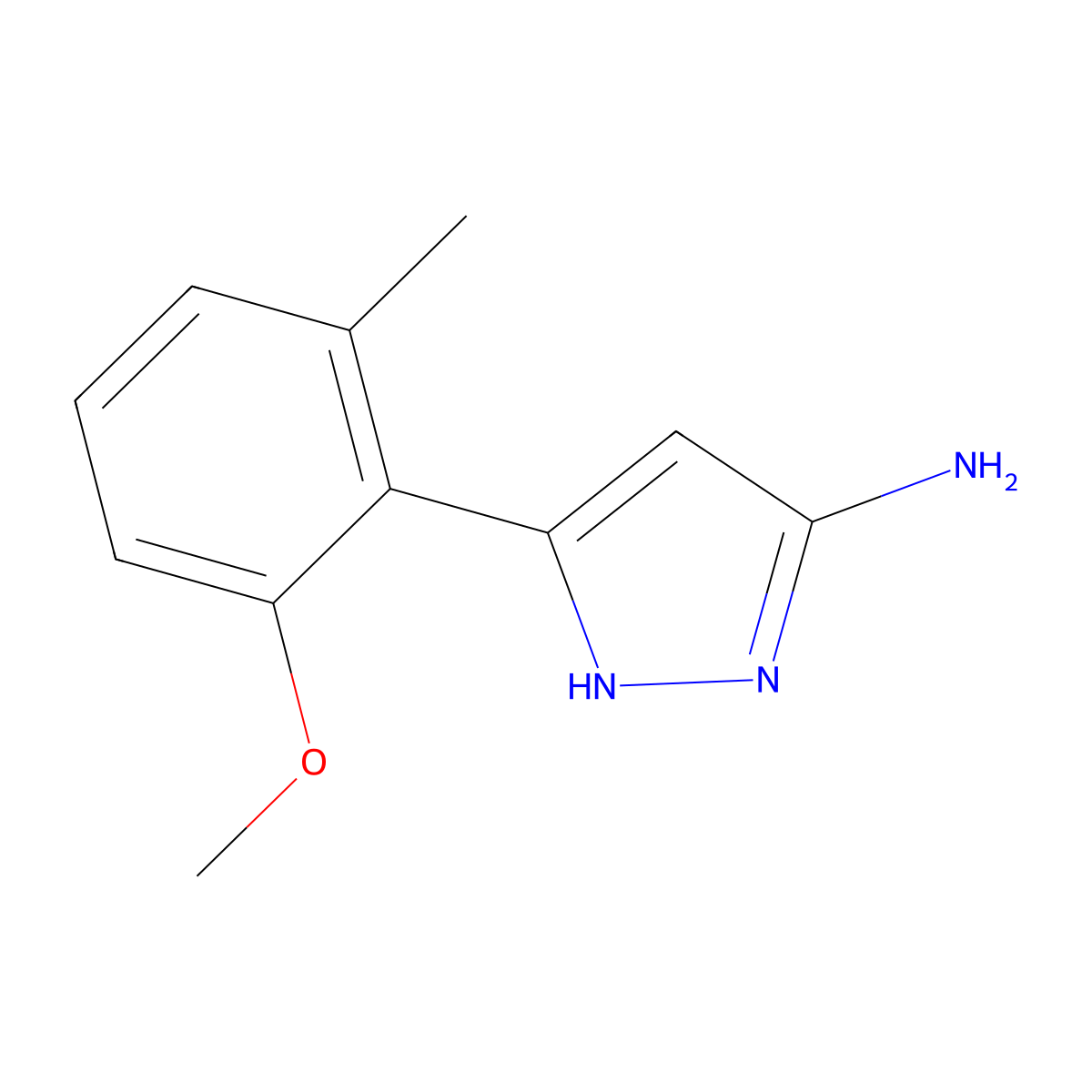 5-(2-methoxy-6-methylphenyl)-1H-pyrazol-3-amine molecular structure, CAS 2167283-44-3